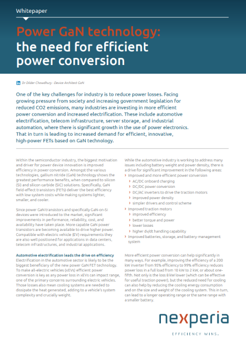 Power GaN technology: the need for efficient power conversion